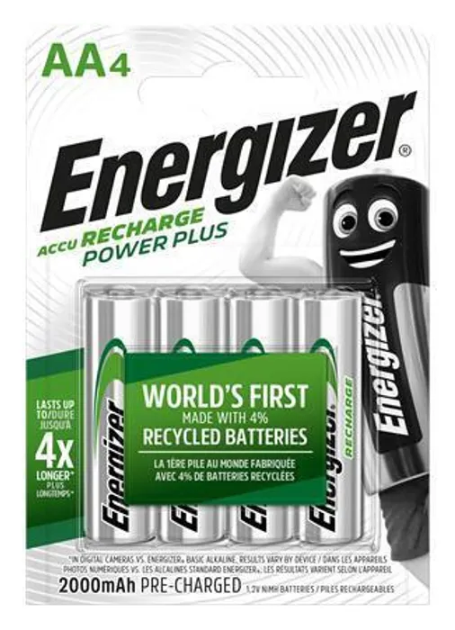 Główne zdjęcie produktu Nabíjecí baterie, AA, 4x2000 mAh, ENERGIZER "Power Plus"