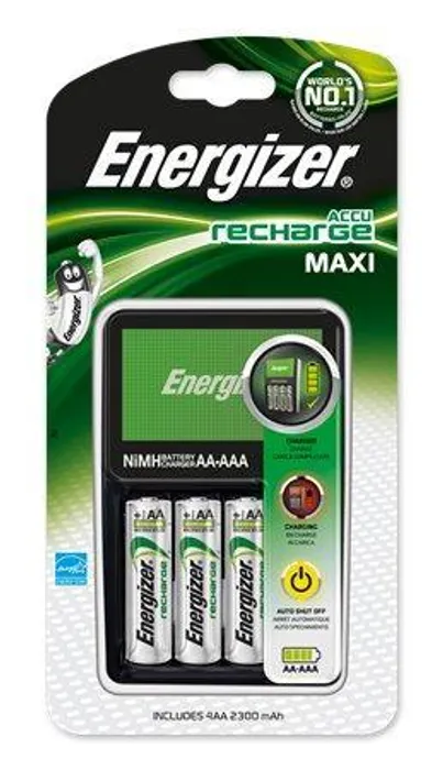 Główne zdjęcie produktu Nabíječka baterií, AA/AAA, 4x2300 mAh AA (přednabité), displej, ENERGIZER "Maxi"