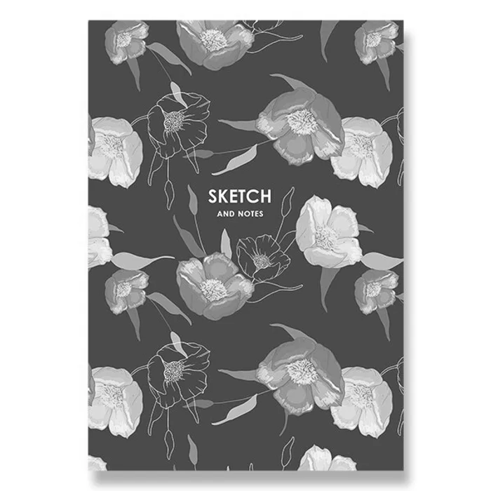 Główne zdjęcie produktu Náčrtník Shkolyaryk Sketch & Note Flowers A5, čistý, 64 listů, mix motivů