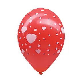 Balon Serduszka biało/czerwony średnica 30cm `L` [100 szt]