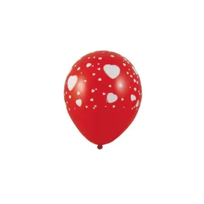Balon Serduszka biało/czerwony średnica 30cm `L` [5 szt]