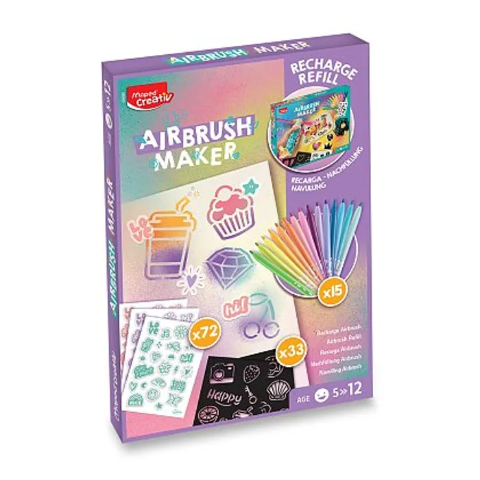 Główne zdjęcie produktu Náhradní náplň do kreativní sady Maped Creativ Airbrush Maker - Pastel
