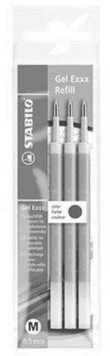 Główne zdjęcie produktu Náplň do rolleru "Gel Exxx", modrá, 0,5 mm, gumovací, STABILO [3 ks]