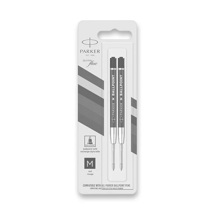 Główne zdjęcie produktu Náplň Parker QuinkFlow do kuličkového pera M, červená, 2 ks