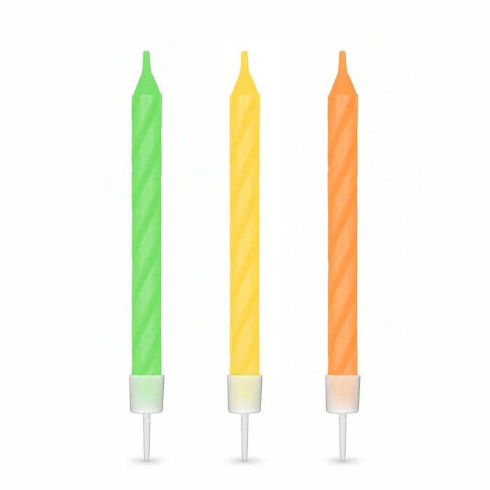 Główne zdjęcie produktu Narozeninová svíčka se stojánkem neon Ø5 x 60 mm [12 ks]