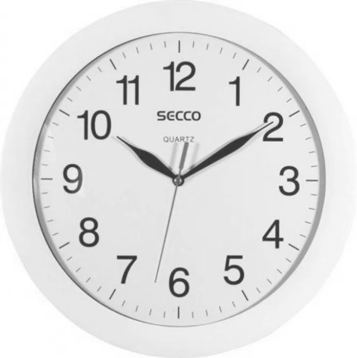 Główne zdjęcie produktu Nástěnné hodiny, bílé, 25 cm, SECCO
