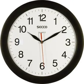 Zegar ścienny, czarny, 28 cm, SECCO
