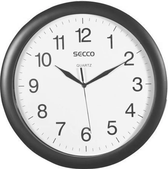 Główne zdjęcie produktu Nástěnné hodiny, černé, 32 cm, SECCO