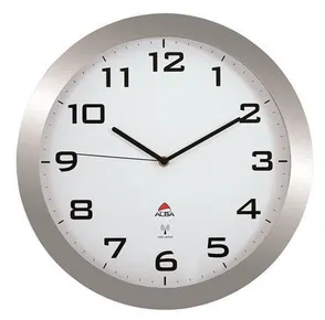 Nástěnné hodiny "Horissimo", stříbrná, řízené rádiem, 38 cm, ALBA