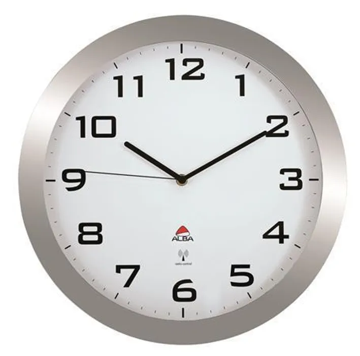 Główne zdjęcie produktu Nástěnné hodiny "Horissimo", stříbrná, řízené rádiem, 38 cm, ALBA