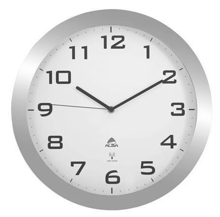 Główne zdjęcie produktu Nástěnné hodiny "Horissimo", stříbrná, řízené rádiem, 38 cm, ALBA