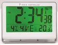 Zegar ścienny Horlcdnew, sterowany radiowo, wyświetlacz LCD, 22x20 cm, ALBA, srebrny