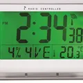 Następne zdjęcie produktu Zegar ścienny Horlcdnew, sterowany radiowo, wyświetlacz LCD, 22x20 cm, ALBA, srebrny