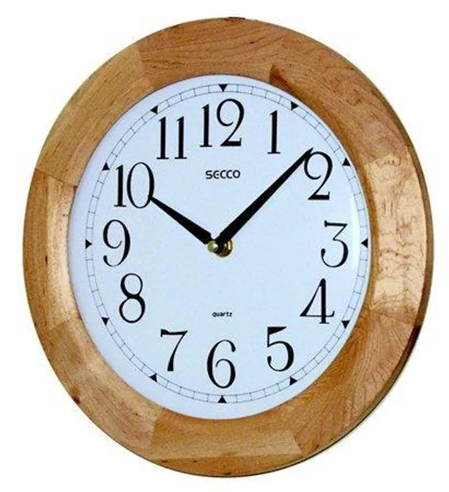 Główne zdjęcie produktu Nástěnné hodiny, přírodní, 28cm, dřevěný rám, SECCO