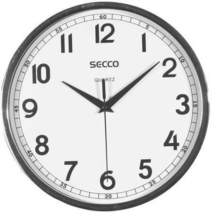 Główne zdjęcie produktu Nástěnné hodiny, rám - chromový, 24 cm, SECCO