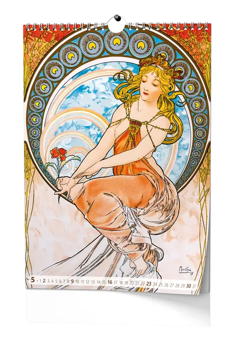 Główne zdjęcie produktu Nástěnný kalendář A3 - Alfons Mucha 2027