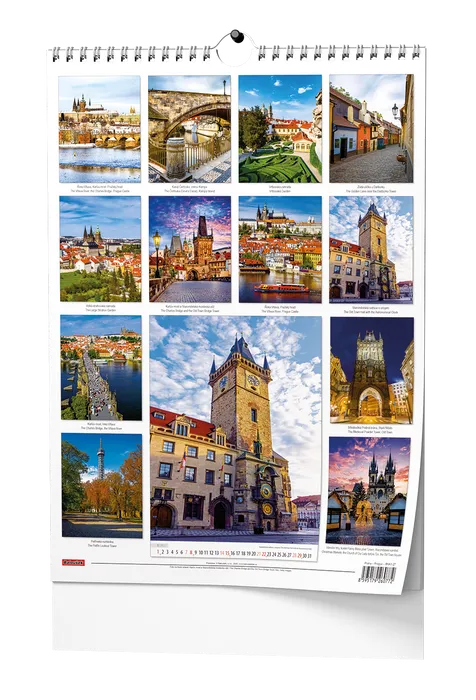 Główne zdjęcie produktu Nástěnný kalendář - Praha - A3