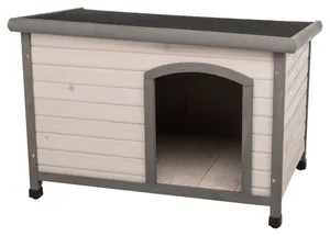 Domek dla psa Natura z płaskim dachem M-L 104 x 72 x 68 cm, szary