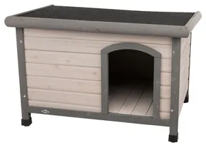 Domek dla psa Natura z płaskim dachem S-M 85 x 58 x 60 cm, szary