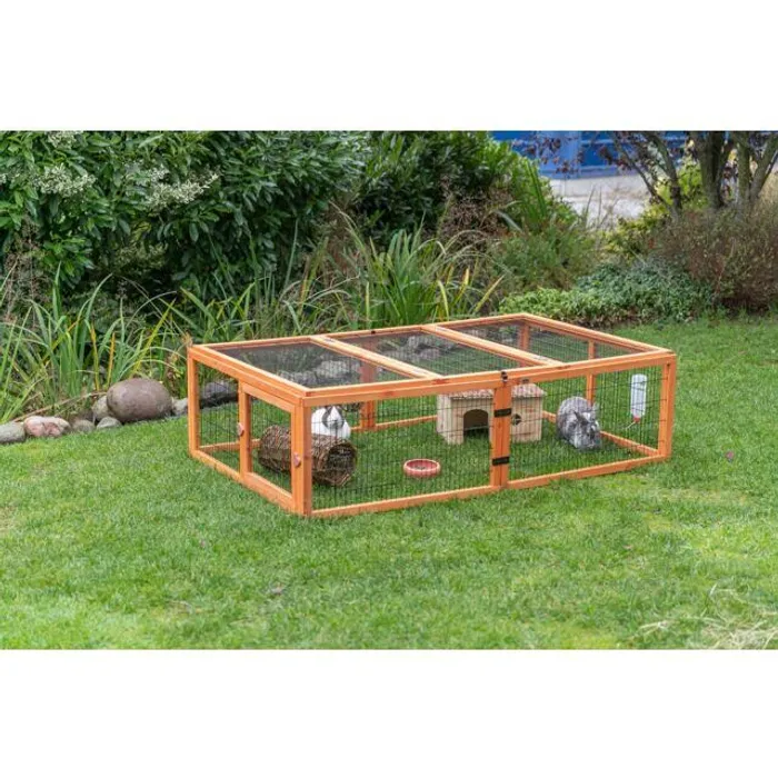 Główne zdjęcie produktu NATURA venkovní výběh s krytem, 174 x 48 x 109 cm, dřevo, hnědá