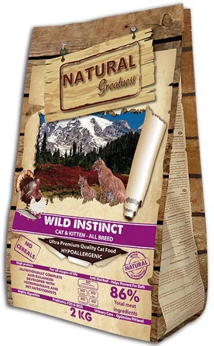 Główne zdjęcie produktu Natural Greatness Cat Wild Instinct /kuře,krůta/ 2 kg