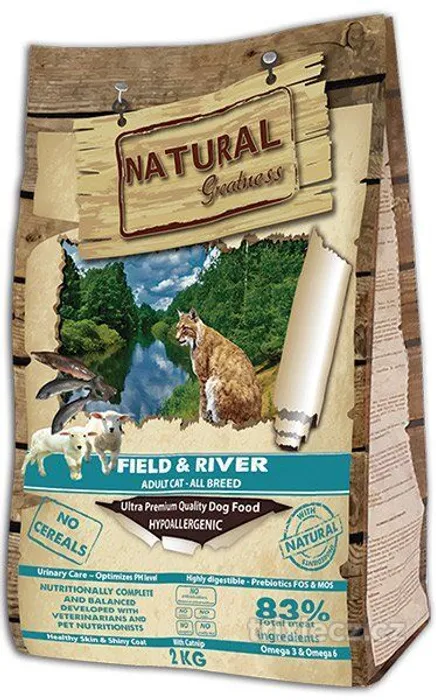 Główne zdjęcie produktu Natural Greatness Field,River Cat Recipe /losos,jehně 600 g