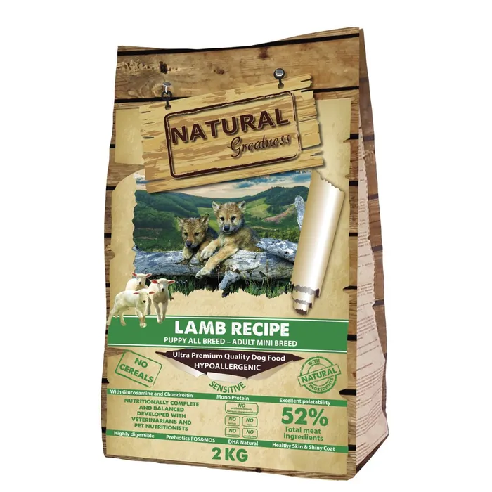 Główne zdjęcie produktu Natural Greatness Lamb Recipe Sensitive Starter Puppy & Adult Mini 2 kg