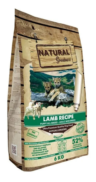 Główne zdjęcie produktu Natural Greatness Lamb Recipe Sensitive Starter Puppy & Adult Mini15 kg