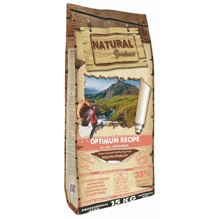 Główne zdjęcie produktu Natural Greatness Optimum Recipe Large Breed/krůta,kuře/15 kg