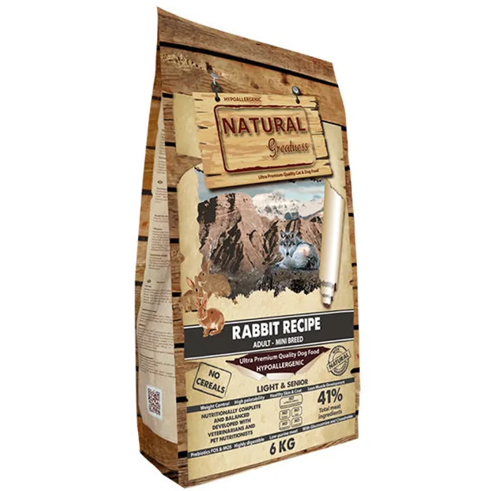 Główne zdjęcie produktu Natural Greatness Rabbit Recipe Mini Adult & Senior & Light /králík/6 kg