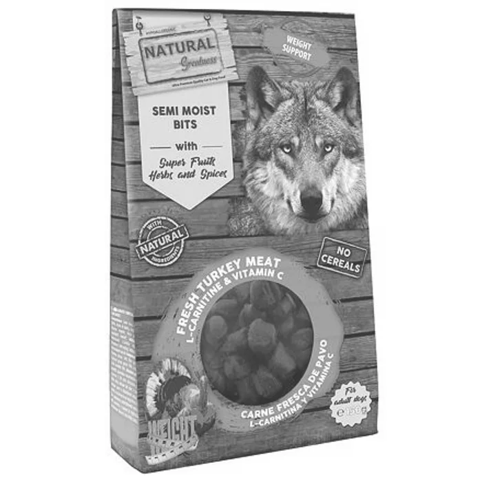 Główne zdjęcie produktu Natural Greatness SEMI-MOIST BIT WEIGHT SUPPORT poloměkký pamlsek pro psy 150 g