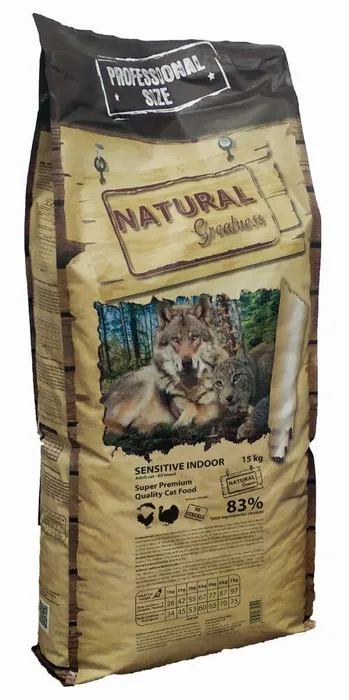 Główne zdjęcie produktu Natural Greatness Sensitive Indoor Cat Recipe/kuře,krůta/ 15 kg