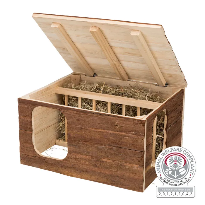 Główne zdjęcie produktu Natural Living přírodní dř. domek HILKE s jesličkami 40x23x32 cm