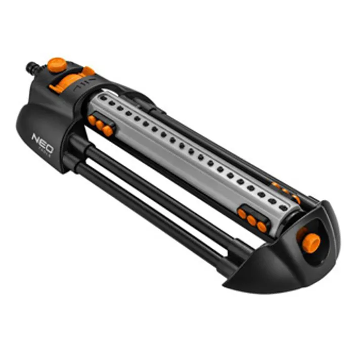 Główne zdjęcie produktu NEO TOOLS oscilační postřikovač, 20 trysek pro plochu až 16x20m, 1/2" i 3/4", oranžovo-če