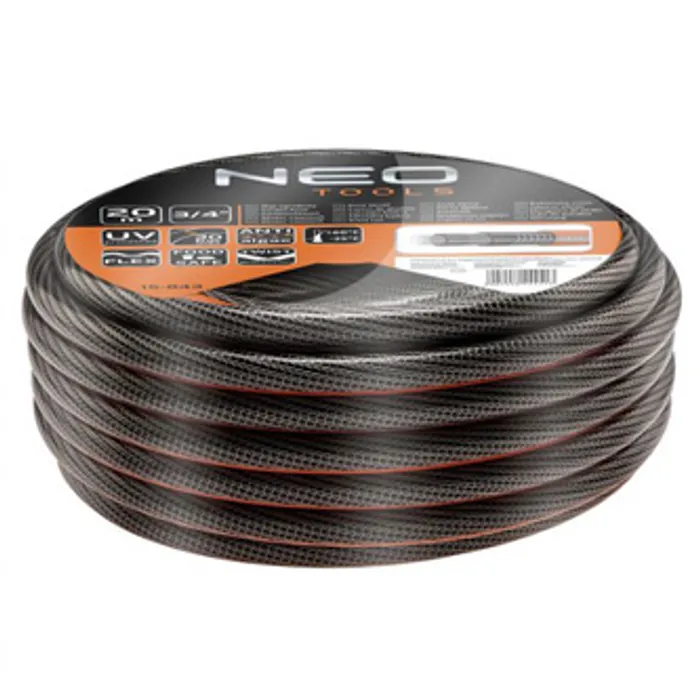 Główne zdjęcie produktu NEO TOOLS zahradní hadice NEO PRO - 6 vrstev, 20m, 3/4", 30bar, oranžovo-černá, 15-843