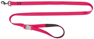 Neonowa smycz ze świecącym karabińczykiem S-L 1,2-1,8m/25mm różowa - WYPRZEDAŻ
