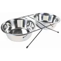 Stojak ze stali nierdzewnej + 2 miski 0,45l/12cm