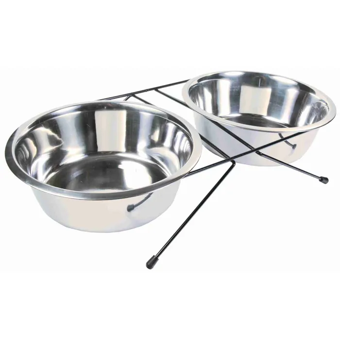Główne zdjęcie produktu Nerez stojánek + 2 misky 0,45l/12cm