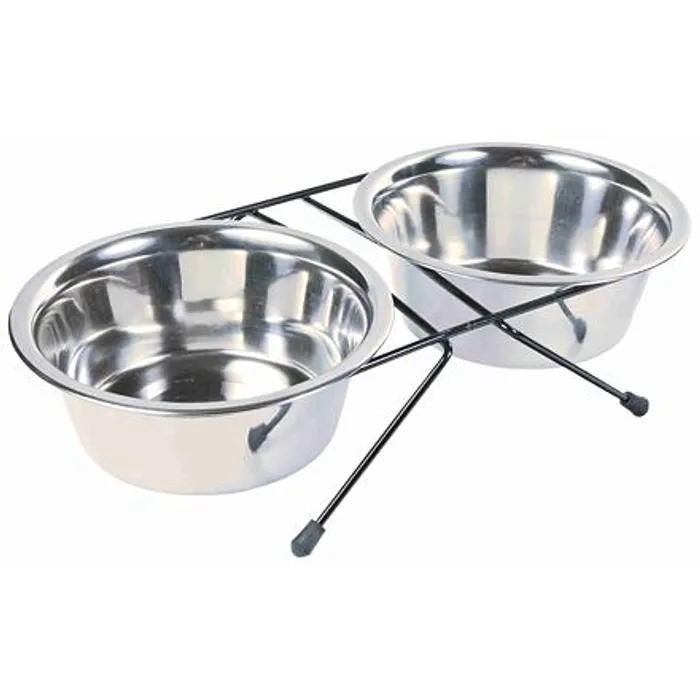 Główne zdjęcie produktu Nerez stojánek + 2 misky 0,75l/15cm