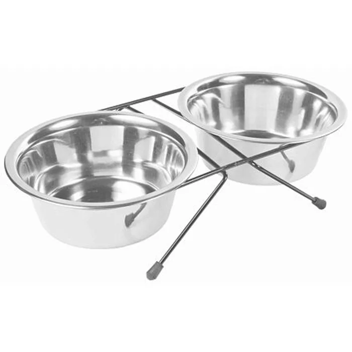 Główne zdjęcie produktu Nerez stojánek + 2 misky 0,75l/15cm