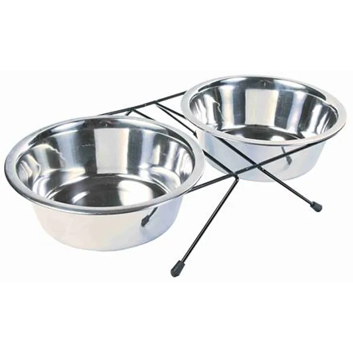 Główne zdjęcie produktu Nerez stojánek + 2 misky 1,8l/20cm