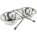 Stojak ze stali nierdzewnej + 2 miski 200ml/10cm