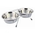 Następne zdjęcie produktu Stojak ze stali nierdzewnej + 2 miski z silikonowym pierścieniem 1500ml/21cm