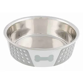 Miska ze stali nierdzewnej z powłoką silikonową, biała/szara 1,4 l/o 21 cm