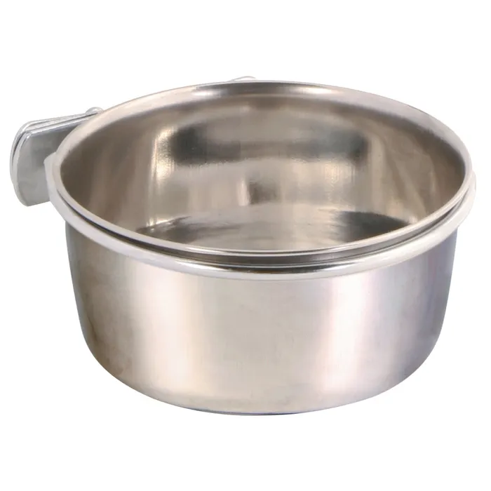 Główne zdjęcie produktu Nerezové krmítko s pevným úchytem do klece 300ml/9cm TRIXIE