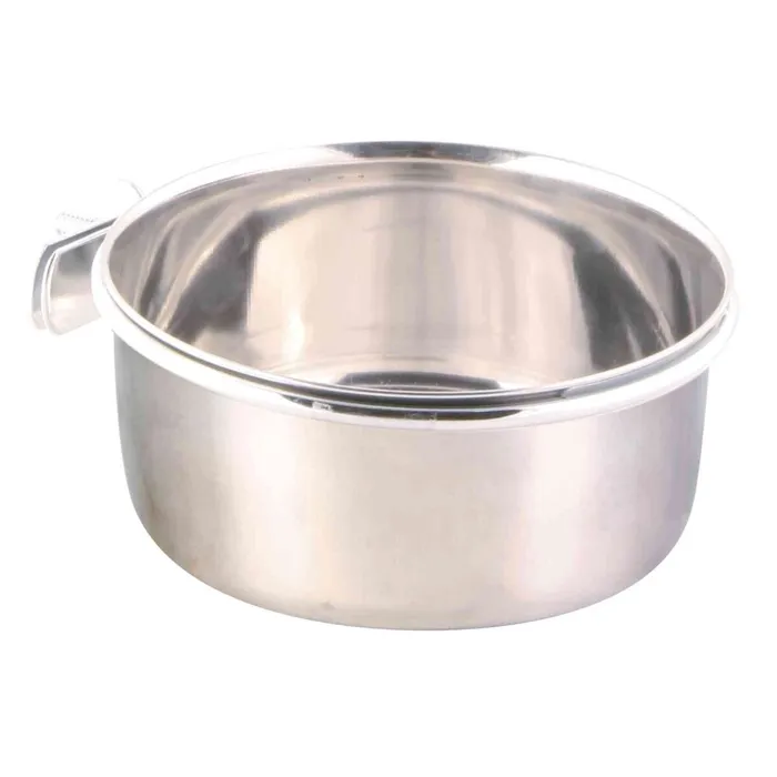 Główne zdjęcie produktu Nerezové krmítko s pevným úchytem do klece 600ml/12cm TRIXIE