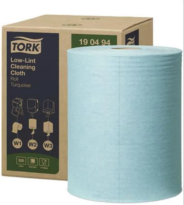 Główne zdjęcie produktu Netkaná textilie Tork 190494 Purotop Low-Lint role tyrkysová W1/W2/W3 [1 ks]