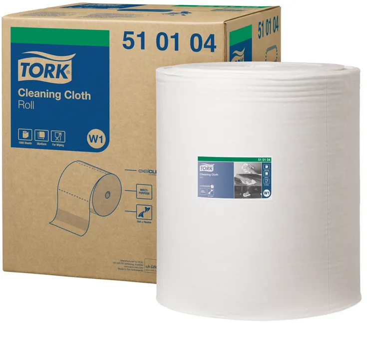 Główne zdjęcie produktu Netkaná textilie Tork 510104 Premium 510 velká role bílá W1 [1 ks]