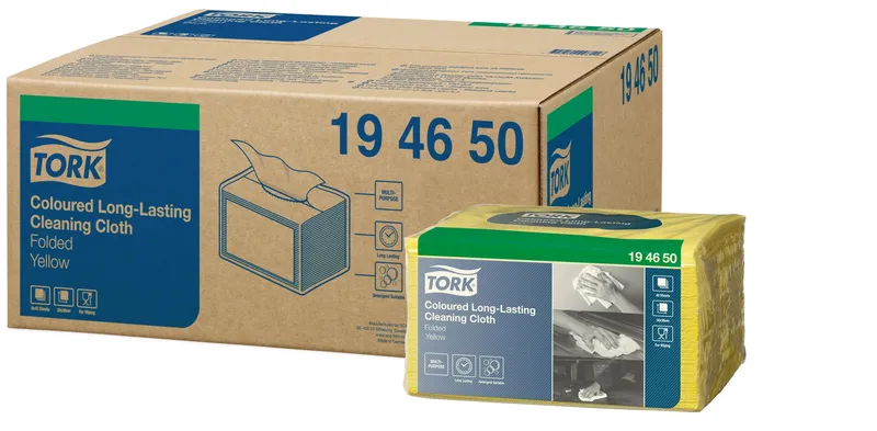 Główne zdjęcie produktu Netkaná textílie Tork Premium ve skládané verzi - žlutá [40 ks]