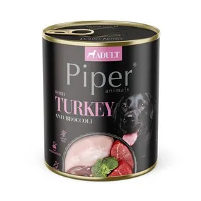NOWOŚĆ PIPER z indykiem i brokułami, puszka dla psów 800 g